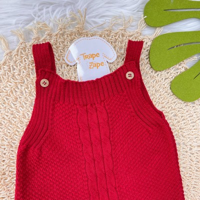 Jardineira de Linha Pipoca - Vermelho